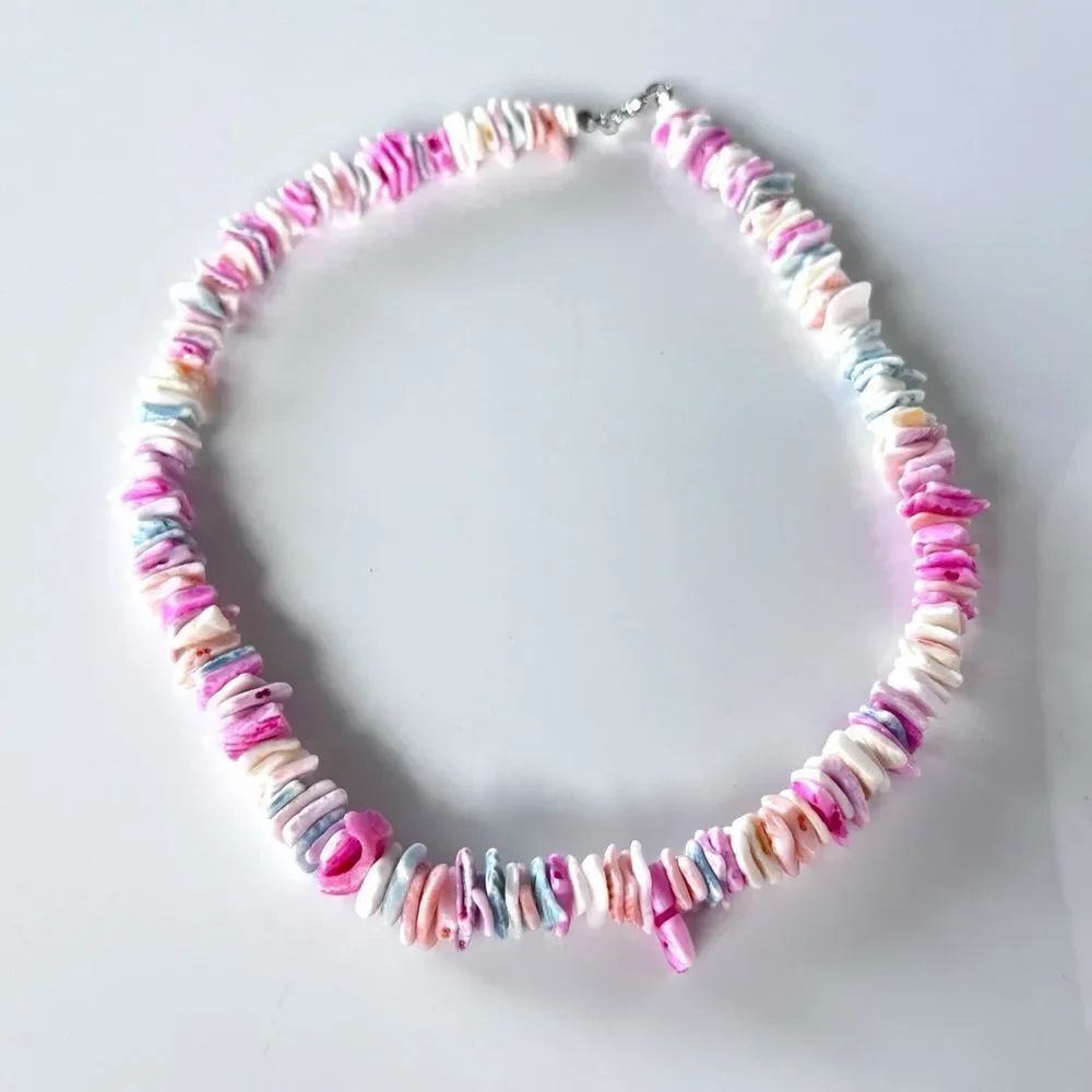 Pink Puka Chunky Shell Necklace - Picture 2 of 3